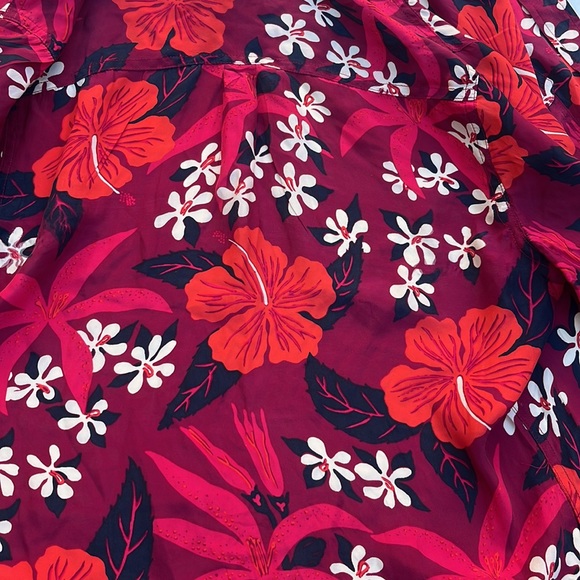 Vintage 🎈Lucky Brand Dale Hope floral Hawaiian silk M long sleeve shirt - Picture 7 of 8